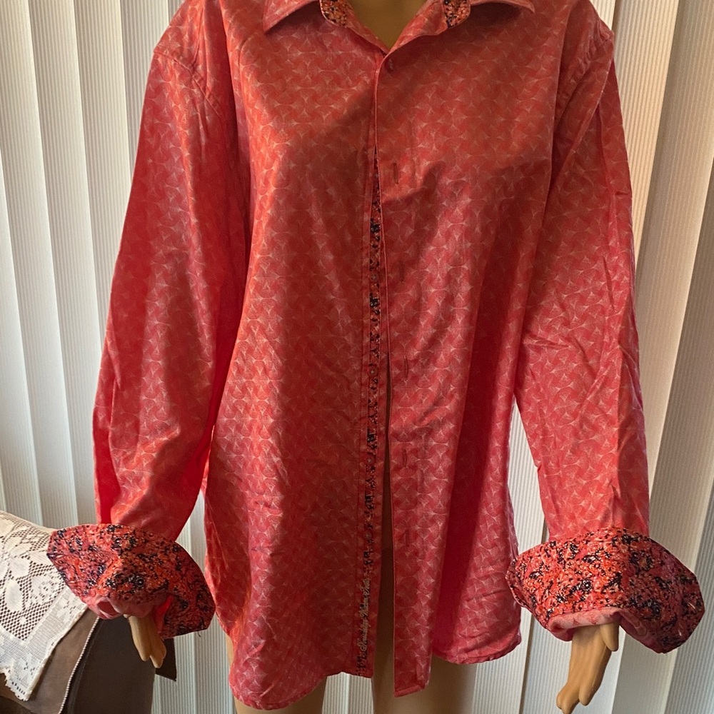 Robert Graham Red and Black Geometric Shirt